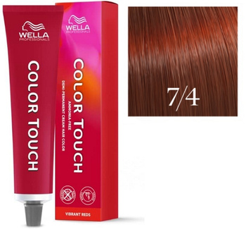 Farba do włosów - Wella Color Touch 60ml 7/4 Miedziano Złoty 7.5